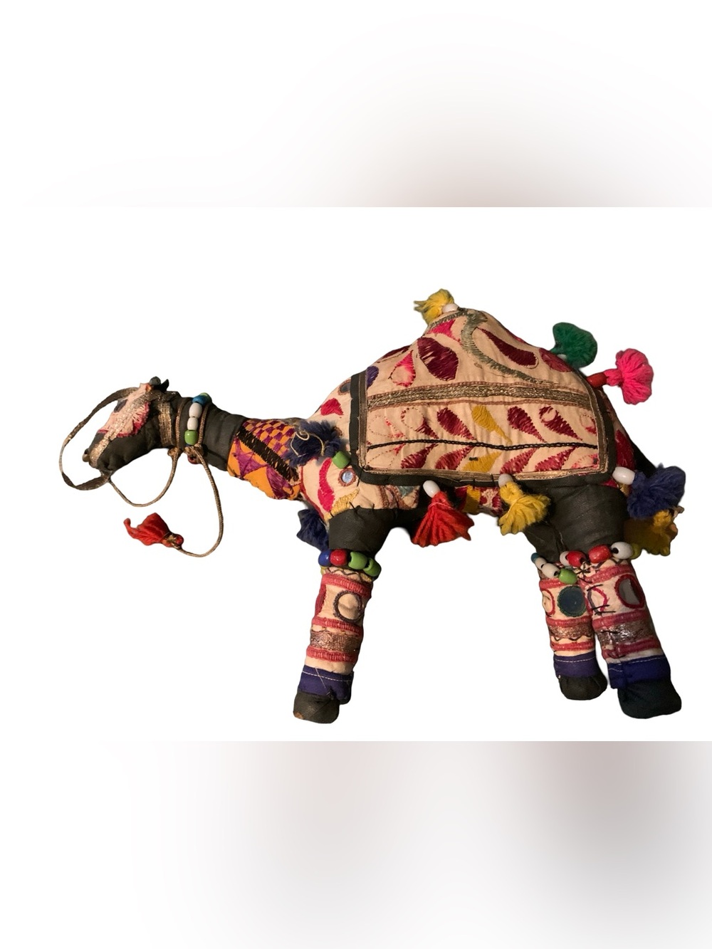 Vintage Rajasthani Embroidered Fabric Camel Made in India Folk Art